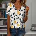 thumbnail image 2 of Blusa Zhyaj de manga corta con cuello en V y estampado floral bohemio para mujer, 2 of 6