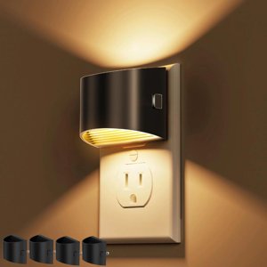 L LOHAS LED Plug-in Wall Night Lights 4 Pack Dusk to Dawn Nightlight