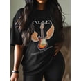 thumbnail image 2 of Women's T-Shirt WALLEN NASHVILLE,TENNESSEE Guitar Wings Short Sleeve Casual Tee Classic Crew Neck T Shirt for Women Black, XS, 2 of 7