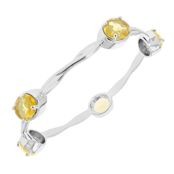 Vir Jewels 11 CTTW Citrine Bangle Bracelet Brass with Rhodium Plating 11x9 MM Oval Twisted