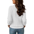 thumbnail image 6 of cocolona Womens Half Zip Sweater for Women Pullover Long Sleeve Cable Knit Sweater Dressy Casual Solid Color Fall Sweater, 6 of 8