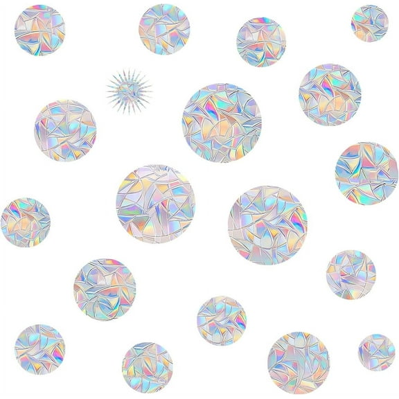 4-Pack Circle Window Clings for Bird Protection | Colorful Static Anti-Collision Decals for Glass - Home, Office, Bedroom Use