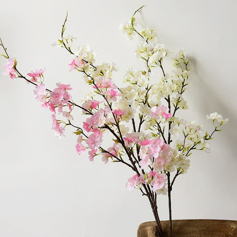 Artificial Cherry Blossom Branches Flowers Stems Silk Tall Fake
