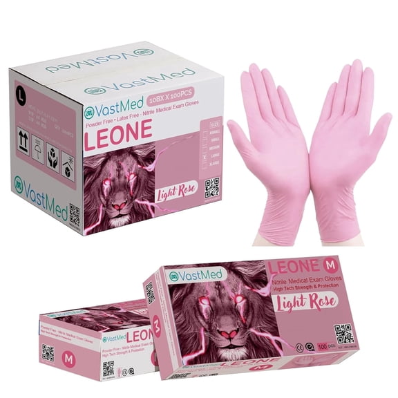 Nitrile Gloves Powder-Free Disposable Gloves, 100 Count – X-Small, Pink