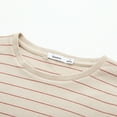 thumbnail image 4 of bossini Ladies Crewneck Long Sleeve Tee Regular-fit Tops Striped Cotton T-Shirt , M, 4 of 9