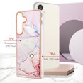 thumbnail image 7 of For Samsung Galaxy S24 Plus Marble Patterned Case with Card Holder, Back Folio Kickstand PU Leather + Soft Crystal Bumper Edge, Magnetic Clasp Back Cover For Samsung Galaxy S24 Plus,Marble #2, 7 of 7