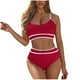 thumbnail image 2 of Traje de baño de 2 piezas para mujer, trajes de baño para mujer, traje de baño de moda de verano para mujer de color liso con relleno en el pecho y sin tirantes en la espalda. Traje de baño de nailon, 2 of 4