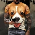 thumbnail image 5 of ZCFZJW Cute 3D Dogs Printed T-Shirts for Men Big and Tall Regular Fit Casual Summer Short Sleeve Crewneck Basic Tees Tops Novelty Graphic Tshirts Gold#02 XL, 5 of 8