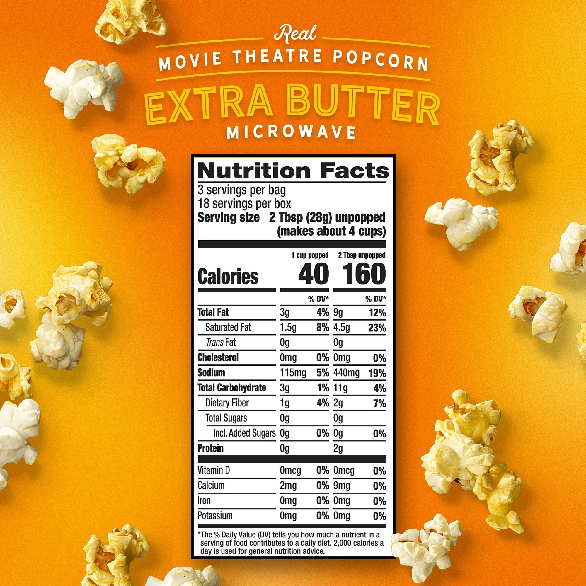 AMX Theatres Microwave Popcorn 6ct, Extra Butter