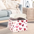 thumbnail image 5 of Foldable Fabric Storage Bin With Handle Collapsible Basket Box Storage With Lid Organizer Hearts on Background, 5 of 7