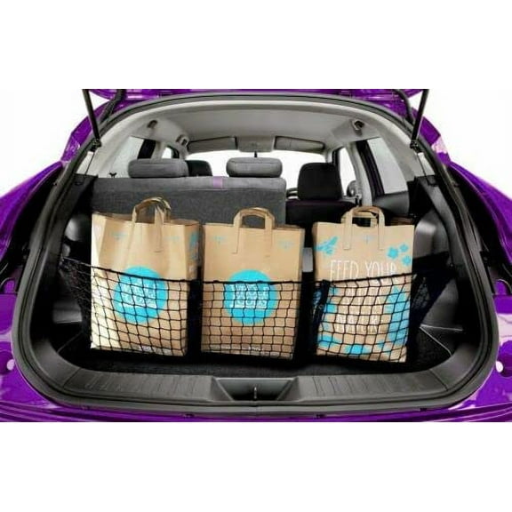 EACCESSORIES EA Rear Trunk Organizer Cargo Net for SUBARU OUTBACK 2000-2023 – 3 Pockets Style Cargo Net – Premium Mesh Elastic Car Trunk Organizer – Compatible SUBARU OUTBACK 2000-2023