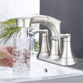 thumbnail image 2 of MAYEERTY 4" 2-Handle Centerset Bathroom Faucet with Pull Out Sprayer, Stainless Steel & Brass, Brushed Nickel, 2 of 6