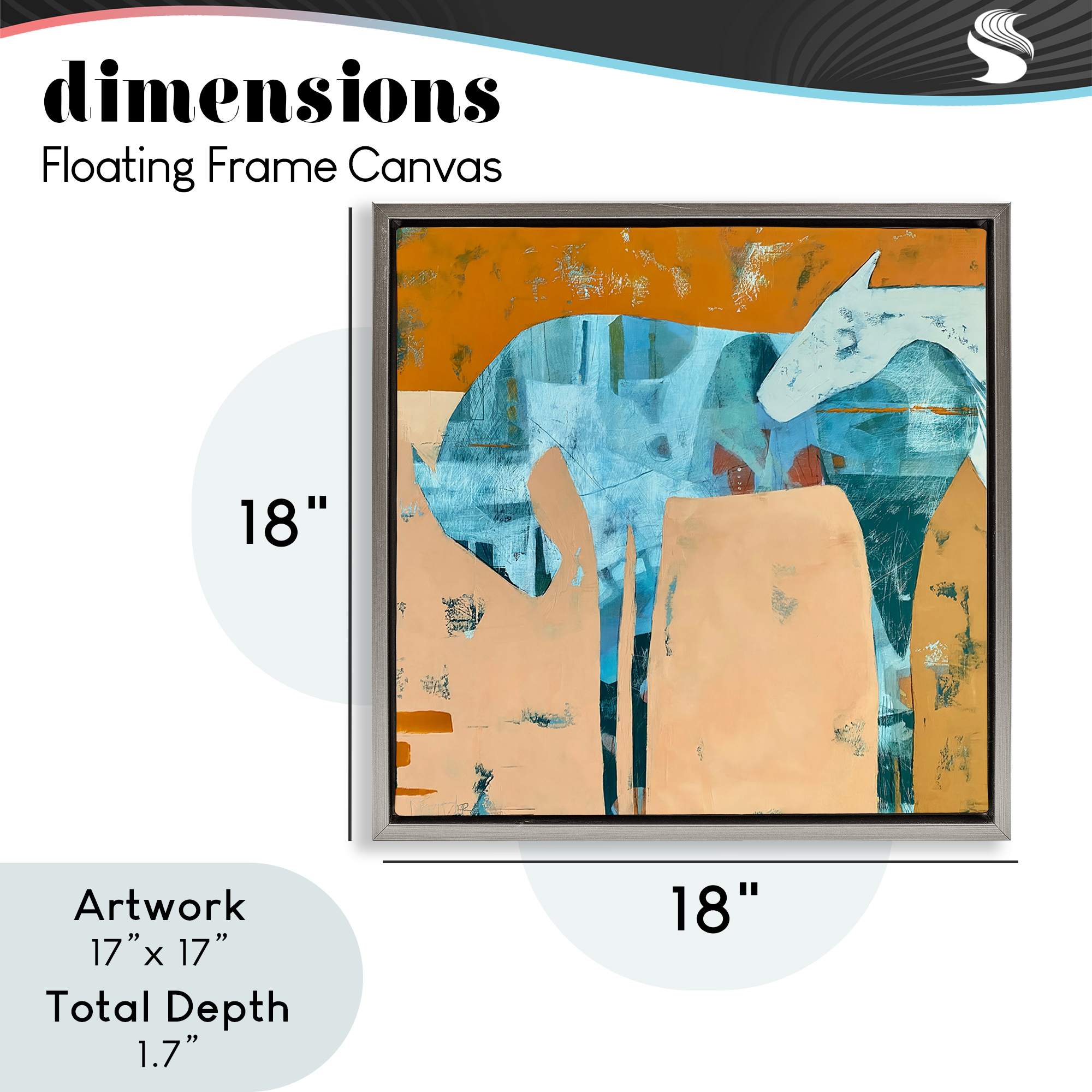 Kindred Crush Horses Gray Framed Floater Canvas Wall Art, design by Dianna Fritzler