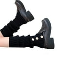 thumbnail image 2 of Gureui Women Leg Warmers Socks Contrast Colors Striped Knit Leg Sleeves Boot Cuffs Cover for Streetwear, 2 of 8
