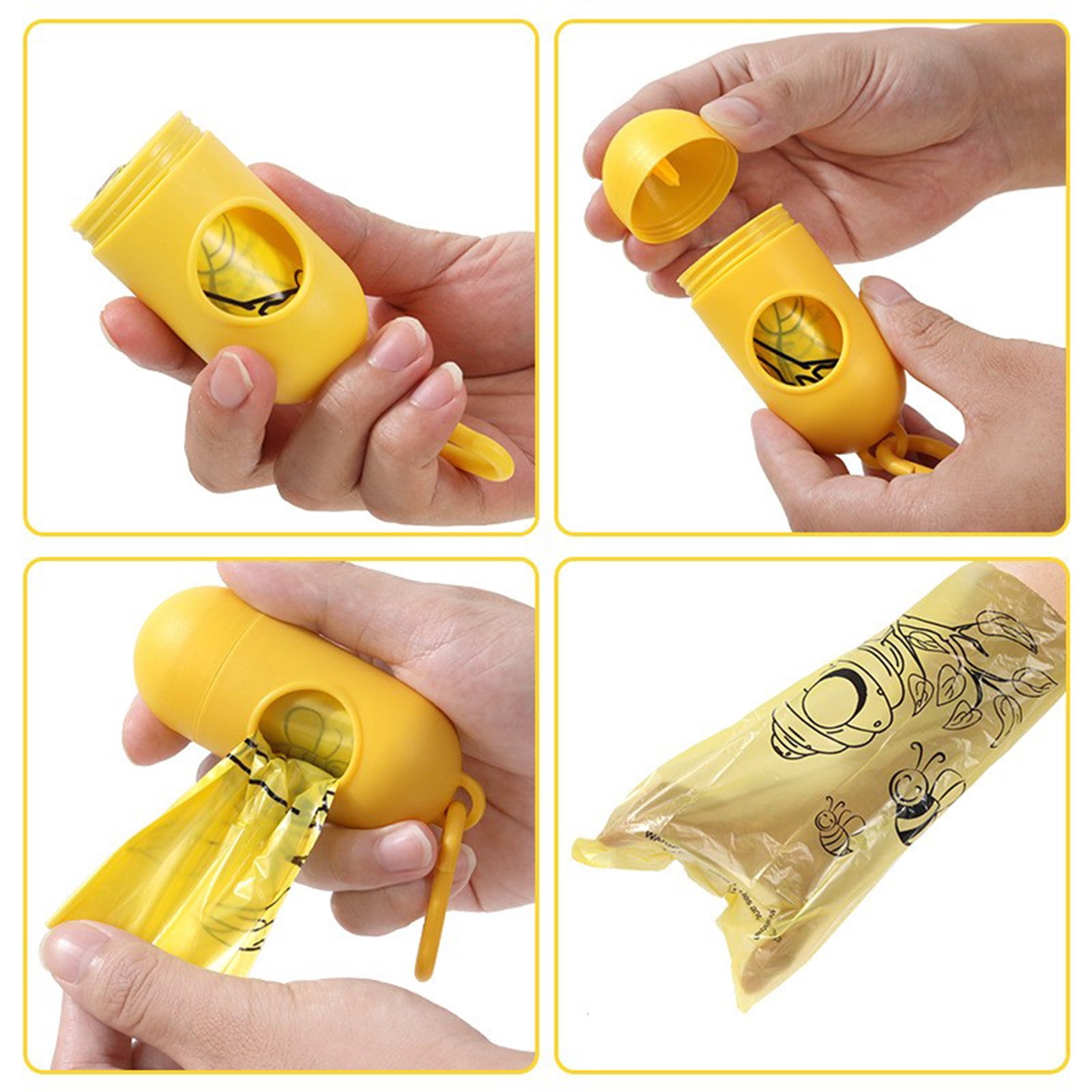 Printed Thickened Small Pet Waste Bags for Outdoor Dog Walking Poop Bags Eco-Friendly Material Leak-Proof Design Portable Dispenser