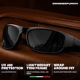 thumbnail image 6 of Grinderpunch Super Dark CAT 4 Sunglasses Polarized Blackout Lenses for Light Sensitivity & Migraine Relief Wrap Around - Gloss Black Superdark, 6 of 10