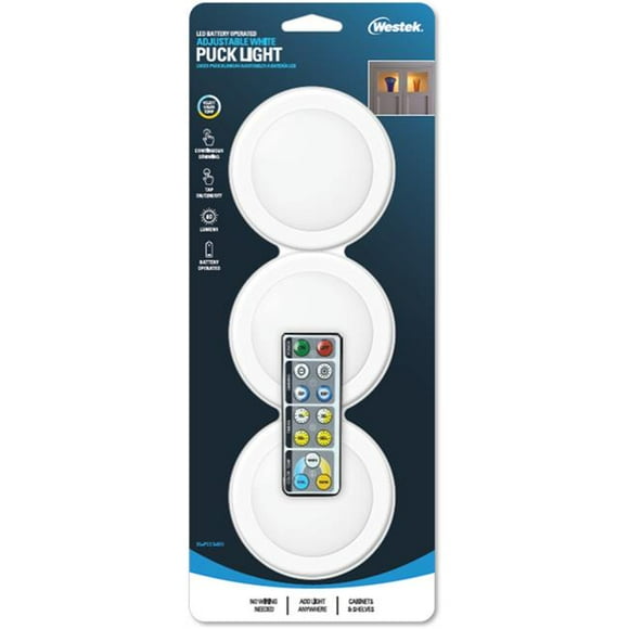 Westek 3009812 Lumière de Disque LED Alimentée par Batterie - Lot de 3