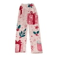 thumbnail image 5 of WTOBBY Women's Casual Fashion Christmas Printed Flannel Pajama Pants, Festive Holiday Sleepwear with Soft Fabric, Merry Christmas Design for Cozy Home Use,Pink XS, 5 of 6