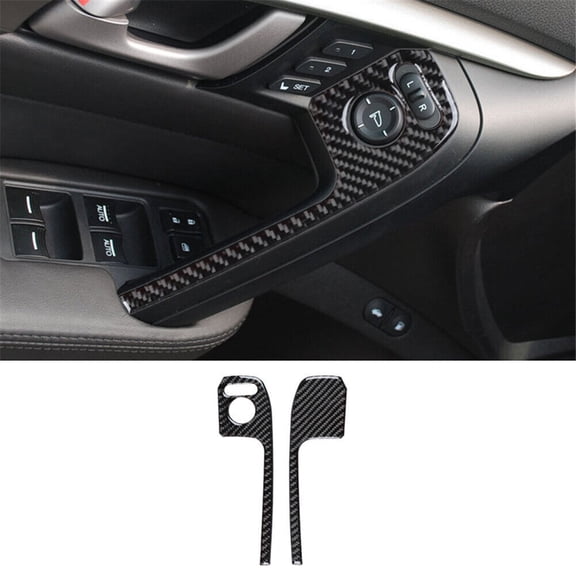 Soft Carbon Fiber Car Interior Decor Kits 2Pcs Carbon Fiber Interior Front Door Pull Cover Trim For Acura TL 2009-14 Sticker