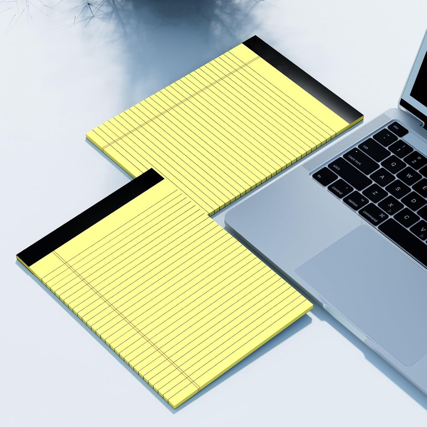 MM 2 Pack Yellow Legal Pads 8.5x11 Yellow Notepads 30 Sheets Perforated Yellow Pads Paper Wide Ruled Writing Pad 70gsm Premium Thick Paper Double-Sided Printing Note Pads for Students,Office,Business