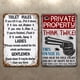thumbnail image 2 of Placa Metal Vintage Advertencia Pintura Hierro Rectangular Bar para El 30x40cm 2 Uds., 2 of 9