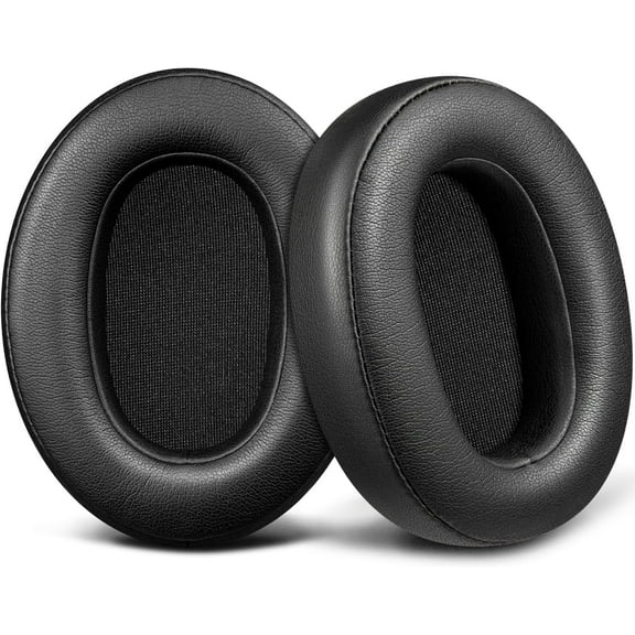 SOULWIT Replacement Earpads for KVIDIO WH201A Bluetooth Over Ear Headphones, Ear Pads Cushions with Soft Protein Leather, High Density Foam - Black