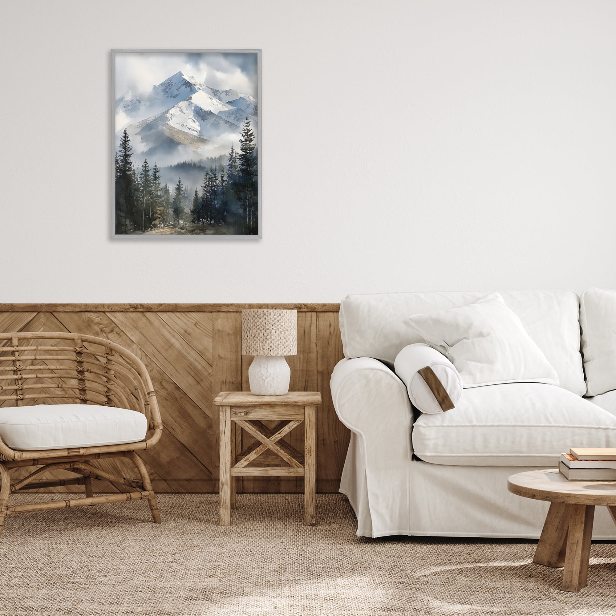 Stupell Industries Snow & Mist Alpines Gray Framed Giclee Art, design by Franklyn Gregory