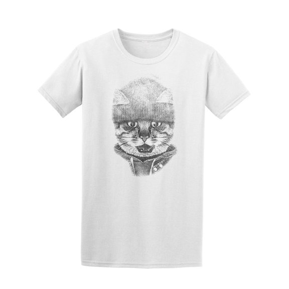 Portrait Cat With Cap  Tee Men's -Image by Shutterstock