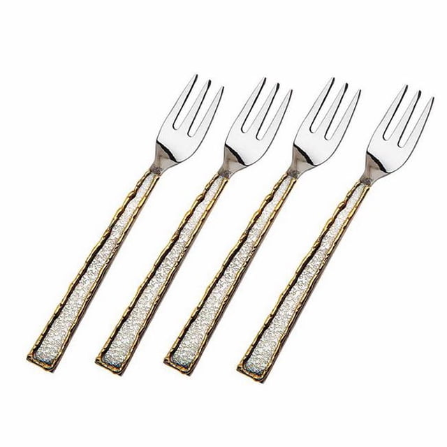 Fourchettes à Dessert au Gel Doré - Lot de 4