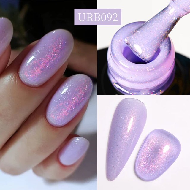 Azúcar UR-botella de vidrio de 7ml, Base de goma con purpurina dorada, esmalte en Gel dorado, rosa, blanco lechoso, barniz semipermanente LED UV para decoración de uñas