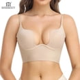 thumbnail image 5 of Gaine Justaucorps Décolleté en V Profond Gaine Corporelle Dos Nu Décolleté en U String Gaines Entraîneur de Taille Femmes Bretelle Transparente Rembourré Rehausseur Corset, 5 of 5