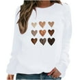 thumbnail image 2 of T-shirt de la Saint-Valentin pour Femmes 2024, Chandails à Col Rond, T-Shirts Décontractés avec Cœur, T-Shirts Graphiques Amples à Manches Longues, Chandails à Enfiler, Hauts Mode pour les Fêtes, T-Shirt, 2 of 6