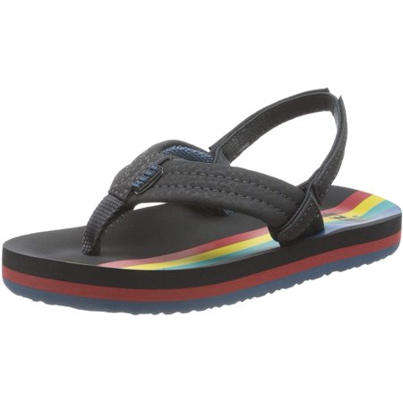 Reef Little Ahi Kids Boys Summer Slip On Flip Flops Sandals Grey Vertica
