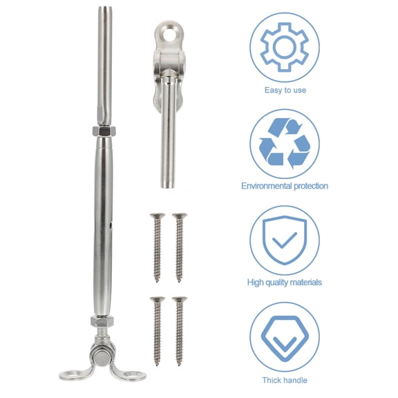 CATIEBYE Turnbuckle Adjustable 1 Set Cable Railing Hardware Silver Stainless Steel for Deck Railing Resistant