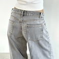 thumbnail image 4 of Women Y2k Low Rise Baggy Jeans Loose Fit Boyfriend Straight Wide Leg Jeans Trendy Stretch Long Denim Pants, 4 of 6