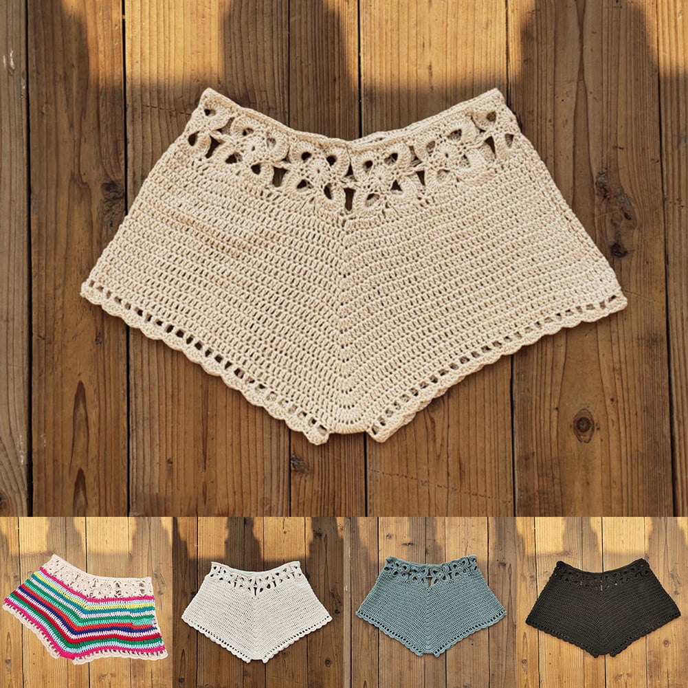 Women Relaxed Crochet Swim Shorts Bottoms Bikini Beach Swimwear Swimming pants