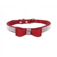 thumbnail image 1 of CNKOO Pet Dog Leather Rhinestones Bow Knot Collar Crystals Bling Diamonds for Small Medium Large Dogs, 1 of 5