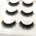 thumbnail image 3 of 3 Pairs False Eyelashes 3D Long Dense Artificial Eyelashes Fake Eyelashes, 3 of 10
