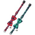 thumbnail image 4 of Breakaway Cat Collar with Bow Tie and Bell, Cute Plaid Patterns, 1 or 2 Pack Kitty Safety Collars, 4 of 5