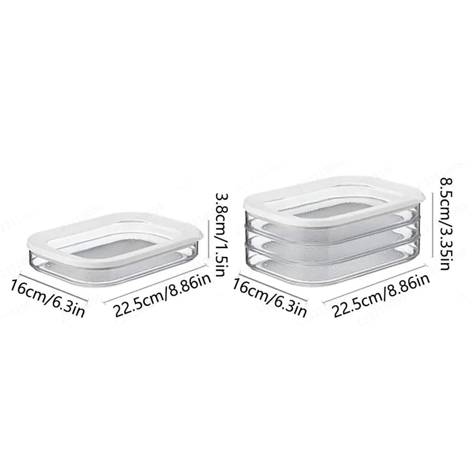 Food Storage Containers for Fridge Plastic Refrigerator Organizers with Lid Stackable Produce Containers to Keep Fruits, Vegetables, Meat (3 Layer)
