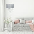 thumbnail image 5 of Elegant Designs 62" Trendy Chrome Romantic Sheer Shade Floor Lamp with Hanging Crystals, Gray Shade, 5 of 7