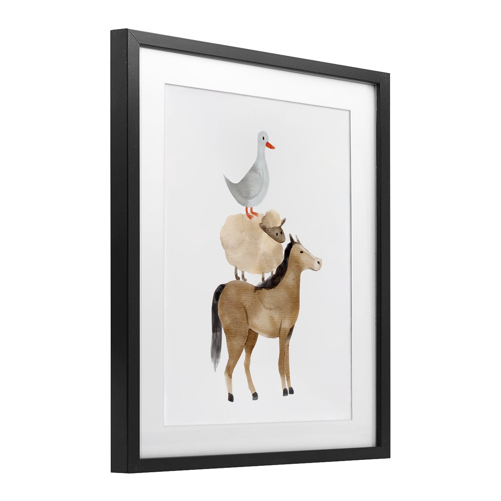Stupell Industries Farm Life Stack Black Framed Print Under Glass, design by Kim Allen