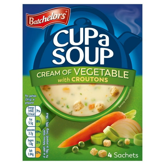 Batchelors Cup A Soup with Croutons Cream Of Vegetable 4S 120G