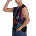 thumbnail image 3 of Fotbe Men's Futuristic Cat Warrior Print Men's Sleeveless Muscle Tank Tops Casual T-Shirts for Gym Workout Beach-XX-Large, 3 of 8