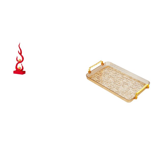 Escultura abstracta de fuego,Estatua de arte abstracto para decoración del hogar,Bandeja para servir,Bandeja de cocina rectangular con asa,Bandeja de almacenamiento Plato para servir Tocador