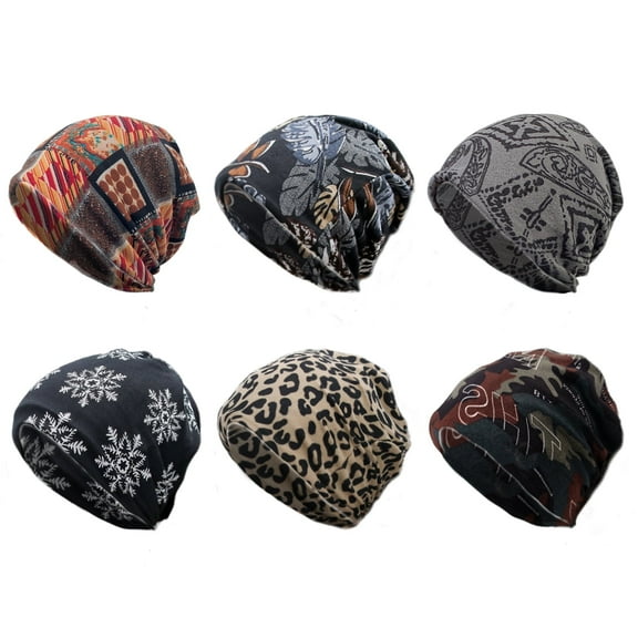 JSEMOY Women's Chemo Headwear Hats, 6-Pack Beanie Cap for men