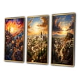 thumbnail image 3 of Designart "Judaic Journey To the Synagogue in Faith I" Religion & Spirituality Framed Wall Art Set Of 3 - Yellow Judaism Frame Gallery Set For Office Decor, 3 of 7