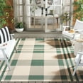 thumbnail image 2 of Safavieh Courtyard Benjamin Plaid Indoor/Outdoor Area Rug, Green/Beige, 10' x 14', 2 of 15