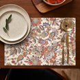 thumbnail image 4 of Beige Floral and Paisley Pattern Summer Placemats Table Placemats Set Of 6-Linen Kitchen Washable Placemats Table Mats 11.8"x17.7"Non-Slip Heat Resistant, 4 of 5