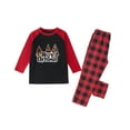 thumbnail image 2 of Odeerbi Christmas Pajamas for Family Holiday Long Sleeve Family Christmas Pajamas Matching Sets Toddler Plaid Printed Tops Pants Set Two-Piece Sleepwear Xmas PJs Set Multicolor, 2 of 3